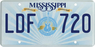 MS license plate LDF720
