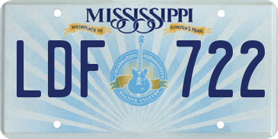 MS license plate LDF722