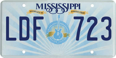 MS license plate LDF723
