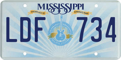 MS license plate LDF734