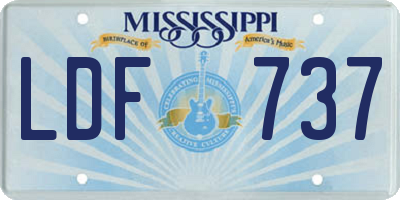 MS license plate LDF737