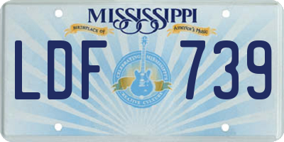 MS license plate LDF739