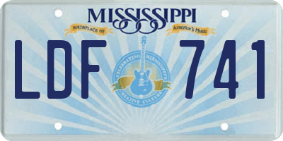 MS license plate LDF741