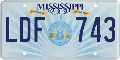 MS license plate LDF743