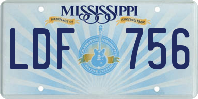 MS license plate LDF756