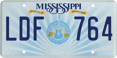 MS license plate LDF764