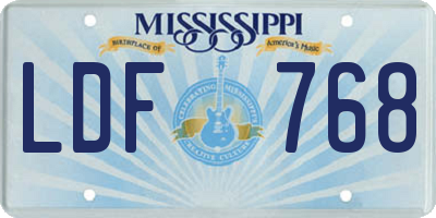 MS license plate LDF768