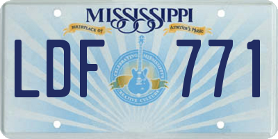 MS license plate LDF771