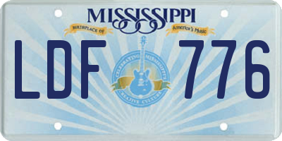 MS license plate LDF776