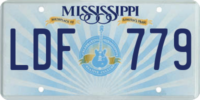MS license plate LDF779