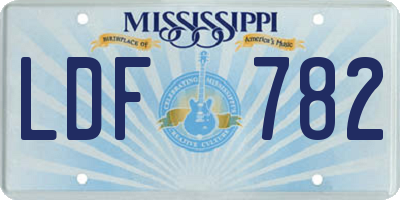 MS license plate LDF782