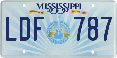 MS license plate LDF787
