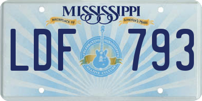 MS license plate LDF793