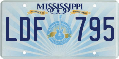 MS license plate LDF795