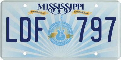 MS license plate LDF797
