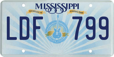 MS license plate LDF799