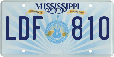 MS license plate LDF810