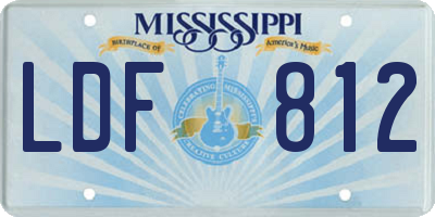 MS license plate LDF812