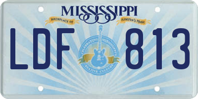 MS license plate LDF813