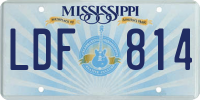 MS license plate LDF814