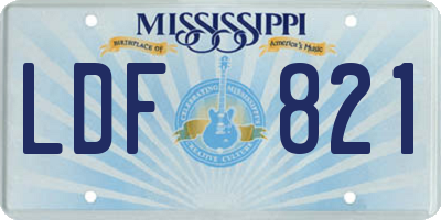 MS license plate LDF821