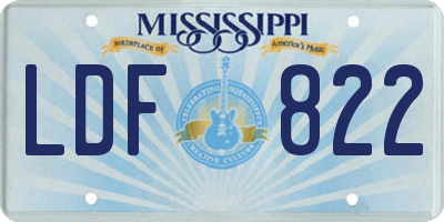 MS license plate LDF822