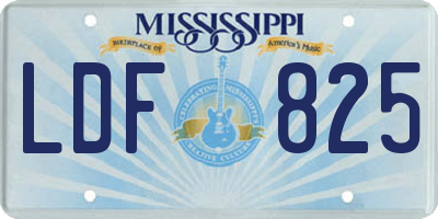 MS license plate LDF825