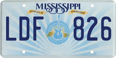 MS license plate LDF826