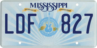 MS license plate LDF827