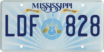 MS license plate LDF828
