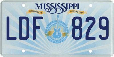 MS license plate LDF829