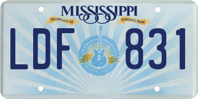 MS license plate LDF831