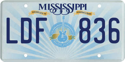 MS license plate LDF836