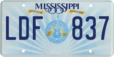 MS license plate LDF837