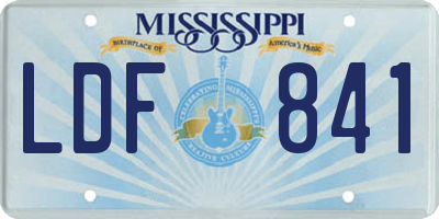 MS license plate LDF841