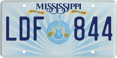 MS license plate LDF844