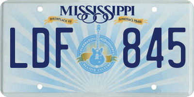 MS license plate LDF845