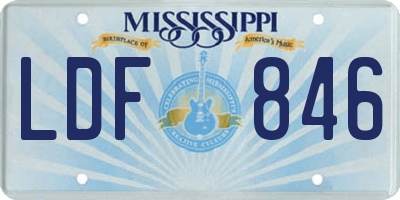 MS license plate LDF846