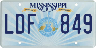 MS license plate LDF849
