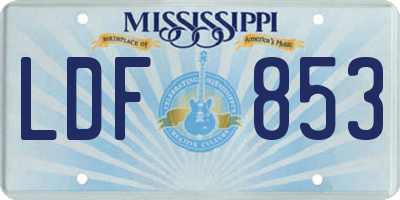 MS license plate LDF853