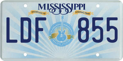 MS license plate LDF855