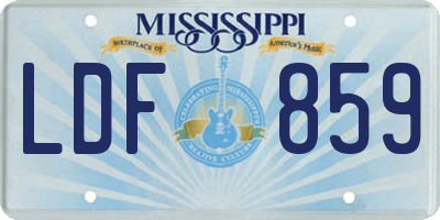 MS license plate LDF859