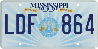 MS license plate LDF864