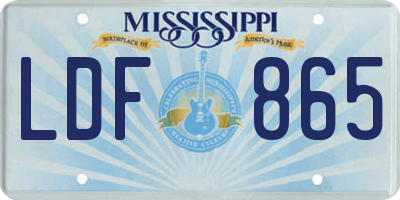 MS license plate LDF865