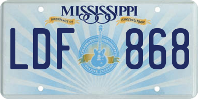 MS license plate LDF868