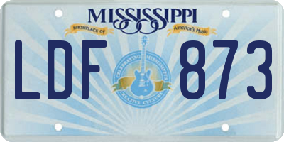 MS license plate LDF873