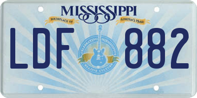 MS license plate LDF882