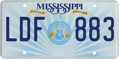 MS license plate LDF883