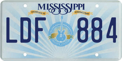 MS license plate LDF884