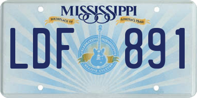MS license plate LDF891